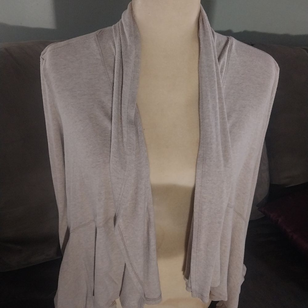 Talbots Lightly Marbled Tan Women's Open Cardigan